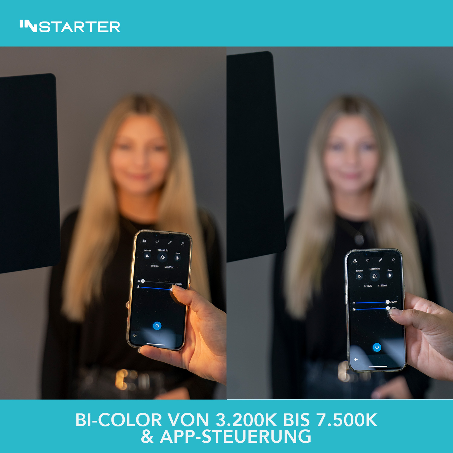INStarter Spectar Bi-Color Spot LED Panel 4.0 Kit Bi-Color und Appsteuerung